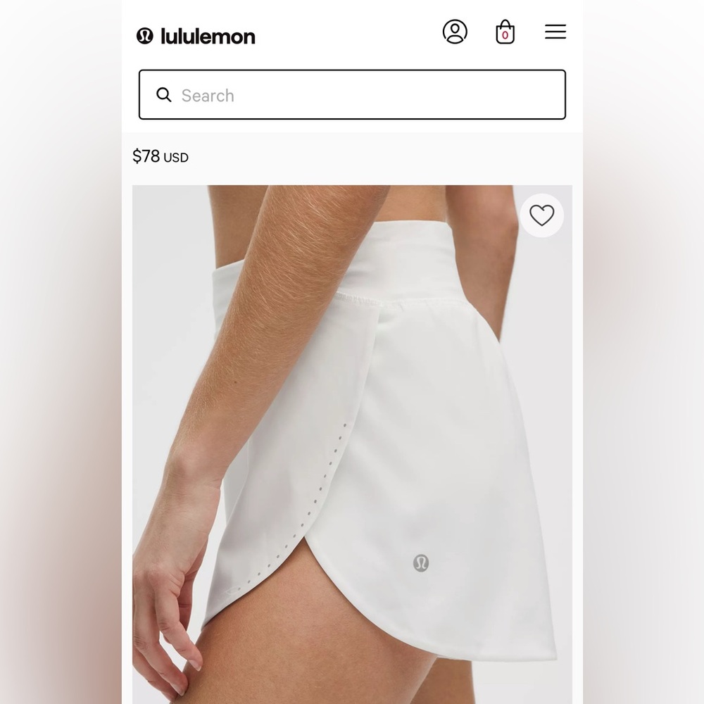 NWT Lululemon Find Your Pace HR 3” Women's Bright White Athletic Shorts